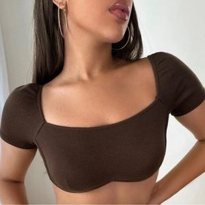 Brown Crop Top